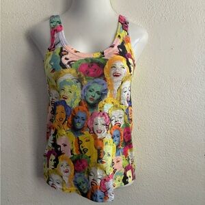 Vintage Marilyn Monroe  Pop Art Multicolor Colorful Graphic Women's Tank Top M